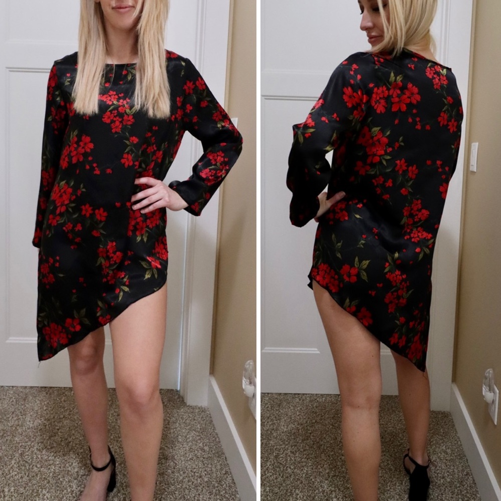 High low floral cocktail party dress size medium